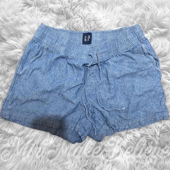 GAP Pants - GAP Women's Light Blue High Waist Shorts